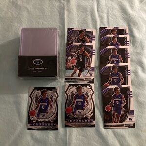 Toploader sleeves, Crusade Jaden McDaniels cards